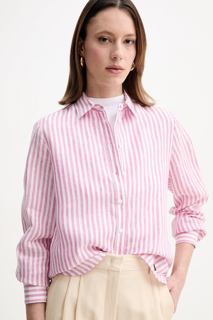 Weekend Max Mara cămașă de in roz 2515111052600