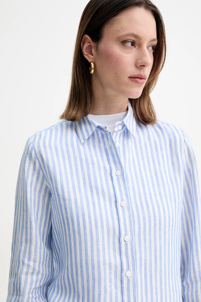 Cămașă de in Weekend Max Mara 2515111052600 albastru