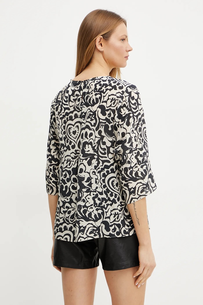 Îmbrăcăminte Weekend Max Mara bluza de matase 2515111102600 negru