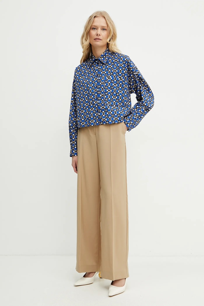 Weekend Max Mara koszula bawełniana 2515111112600 niebieski SS25