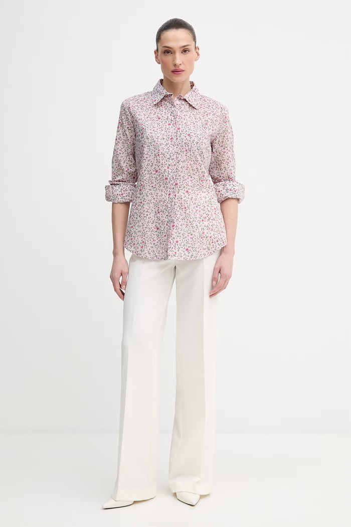 United Colors of Benetton риза дамска от памук 5Q6SDQ0AY розов SS26