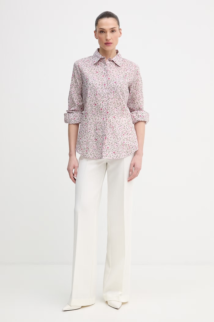 United Colors of Benetton риза дамска от памук 5Q6SDQ0AY розов SS26