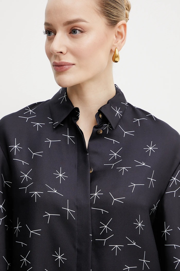MM by Max Mara camicia in seta nero 2516111037600