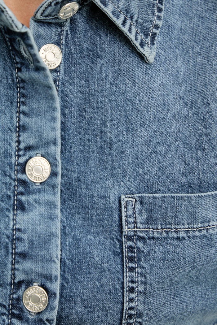 Βαμβακερό πουκάμισο Moschino Jeans 0222.3721 μπλε