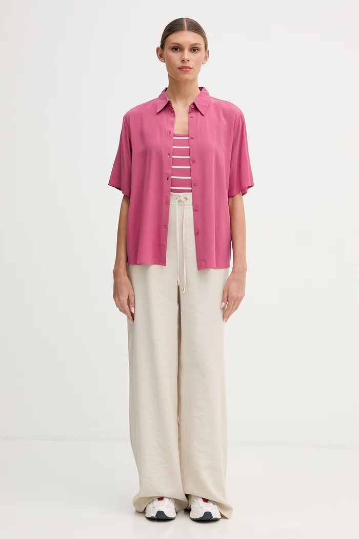 United Colors of Benetton női viszkóz ing 5WPWDQ0B1 rózsaszín SS26