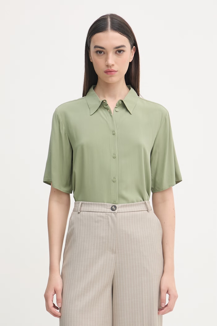 United Colors of Benetton női viszkóz ing zöld 5WPWDQ0B1