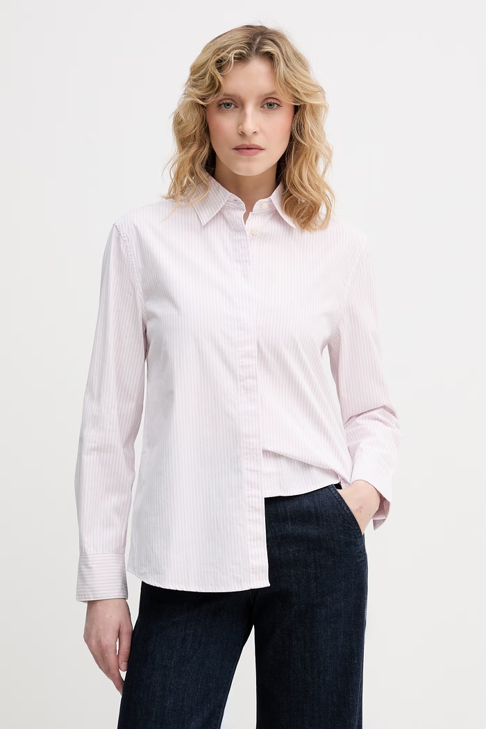 United Colors of Benetton πουκάμισο γυναικείο βαμβακερό ροζ 59T7DQ0BH