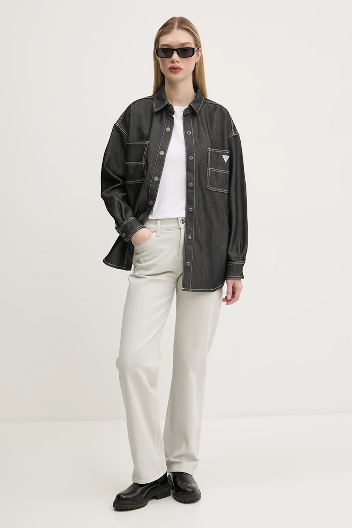 Guess Originals koszula W5RG67.D5L30 szary SS25