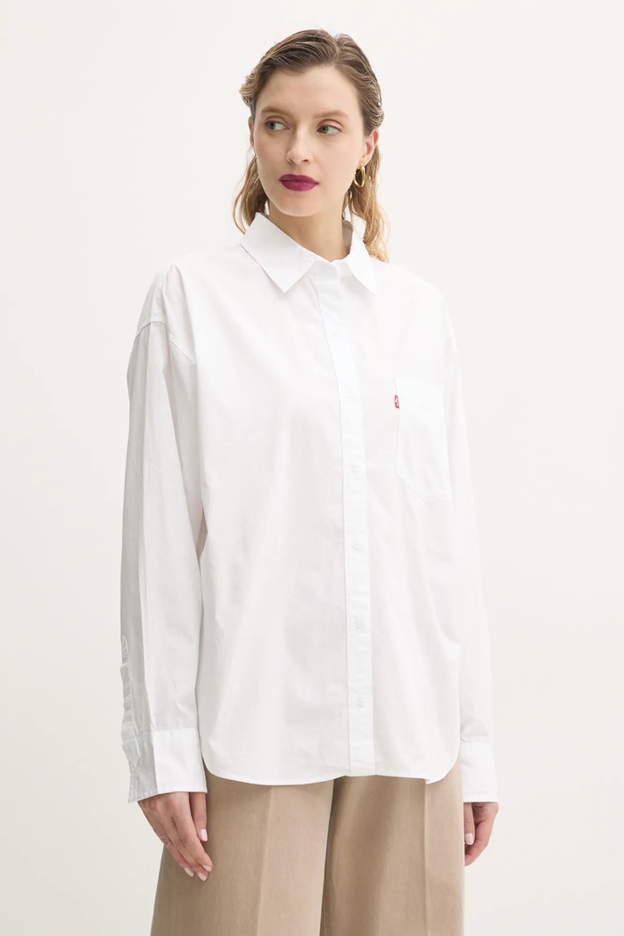 Levi's koszula bawełniana HARLIE NEW BF SHIRT bawełna biały 001HM