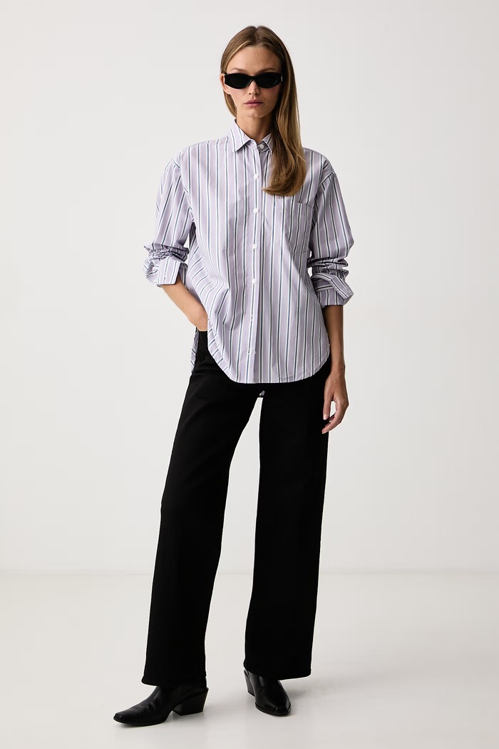Levi's Srajca ženska bombažna HARLIE NEW BF SHIRT 001HM vijolična AA00
