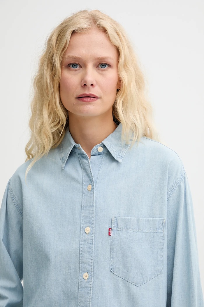 Levi's pamut ing HARLIE NEW BF SHIRT kék 001HM