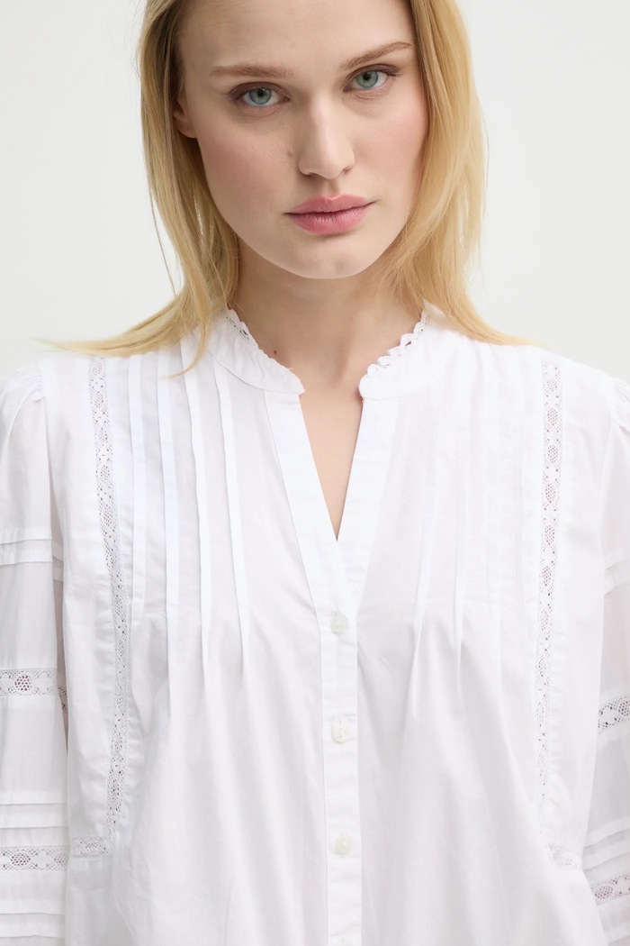 Bombažna srajca Levi's MANDY LS BLOUSE bela 001HN