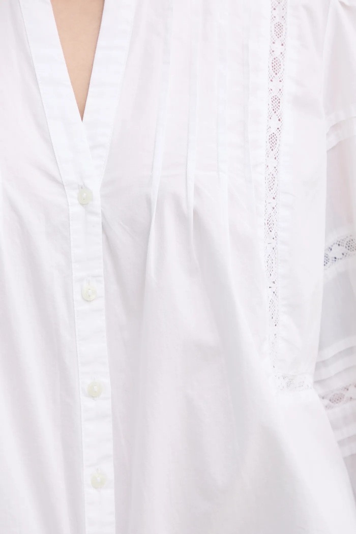 Bombažna srajca Levi's MANDY LS BLOUSE 001HN bela