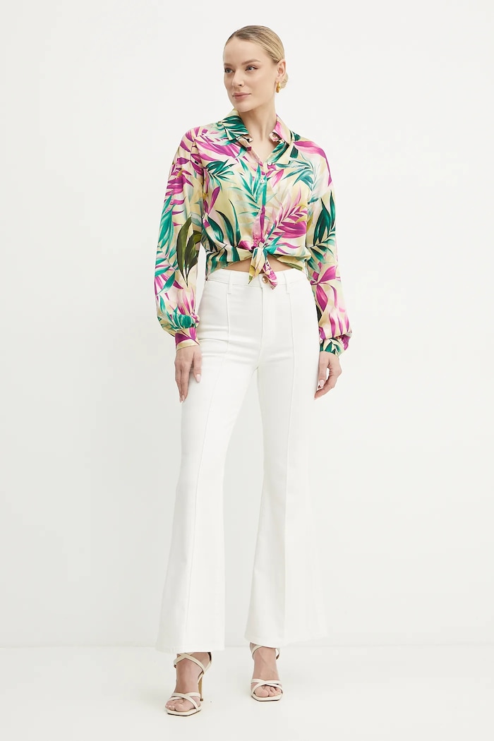 Košile Guess JUN W5GH0I.WH9C2 žlutá SS25