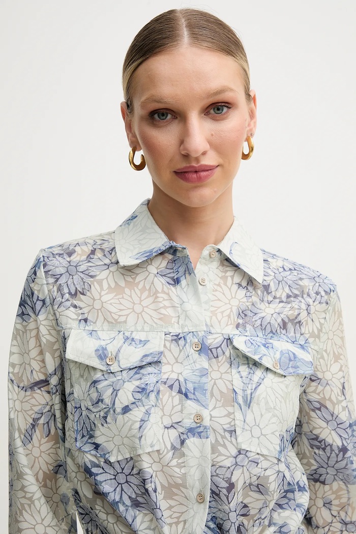 Košile Guess ADELAIDE béžová W5GH03.WH4K2