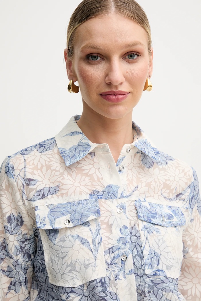 Košile Guess ADELAIDE béžová W5GH03.WH4K2
