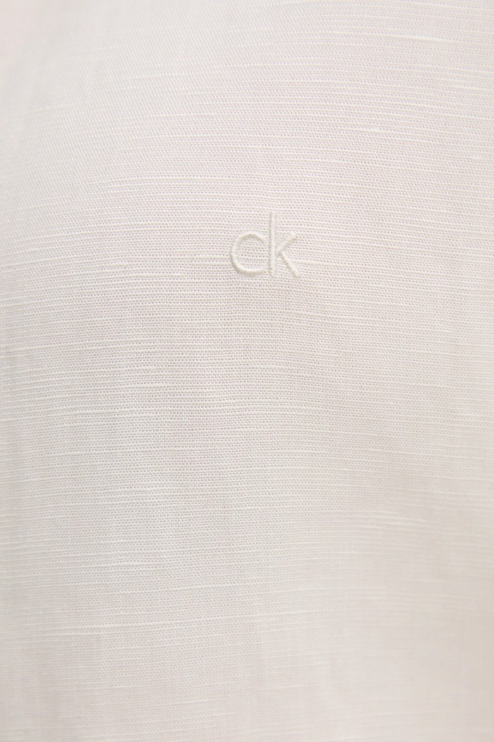 Риза с лен Calvin Klein K20K208322 бежов