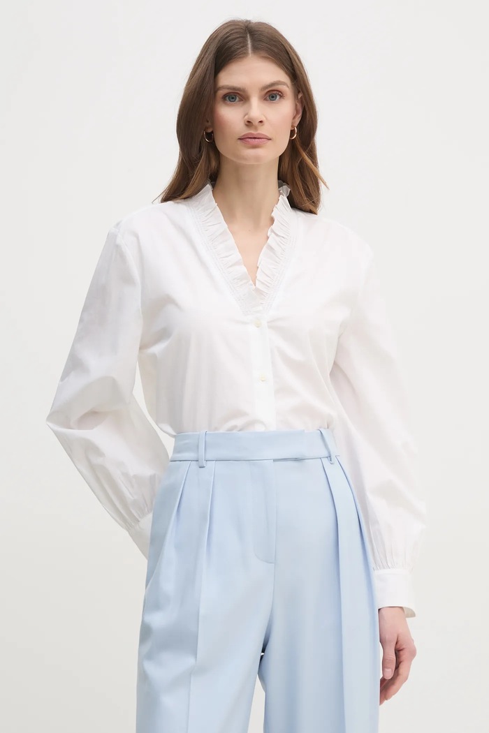 Памучна риза Tommy Hilfiger бежов WW0WW44688