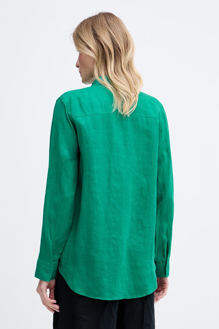 Oblečenie Tommy Hilfiger košeľa dámska ľanová WW0WW44679 zelená