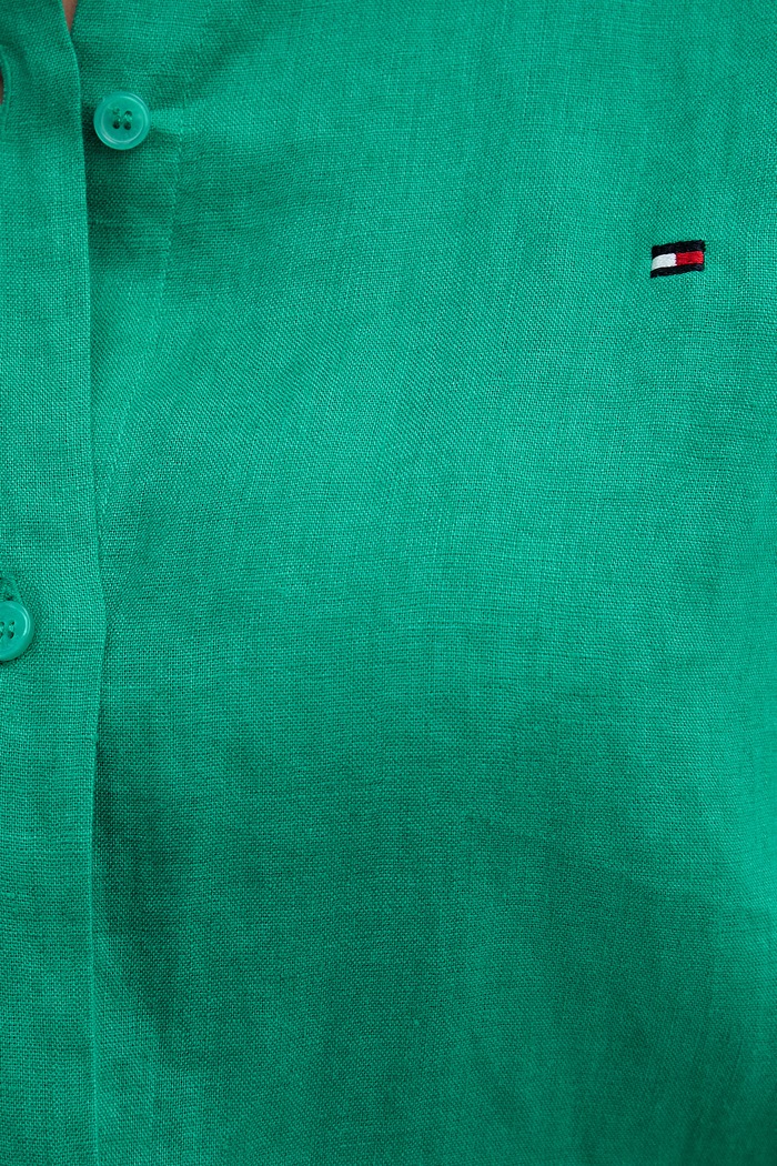 Tommy Hilfiger košeľa dámska ľanová WW0WW44679 zelená