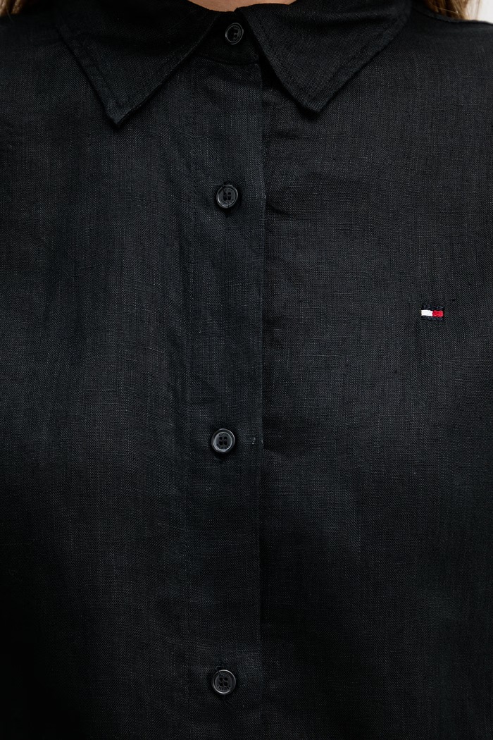 Tommy Hilfiger cămașă de femei din in WW0WW44679 negru