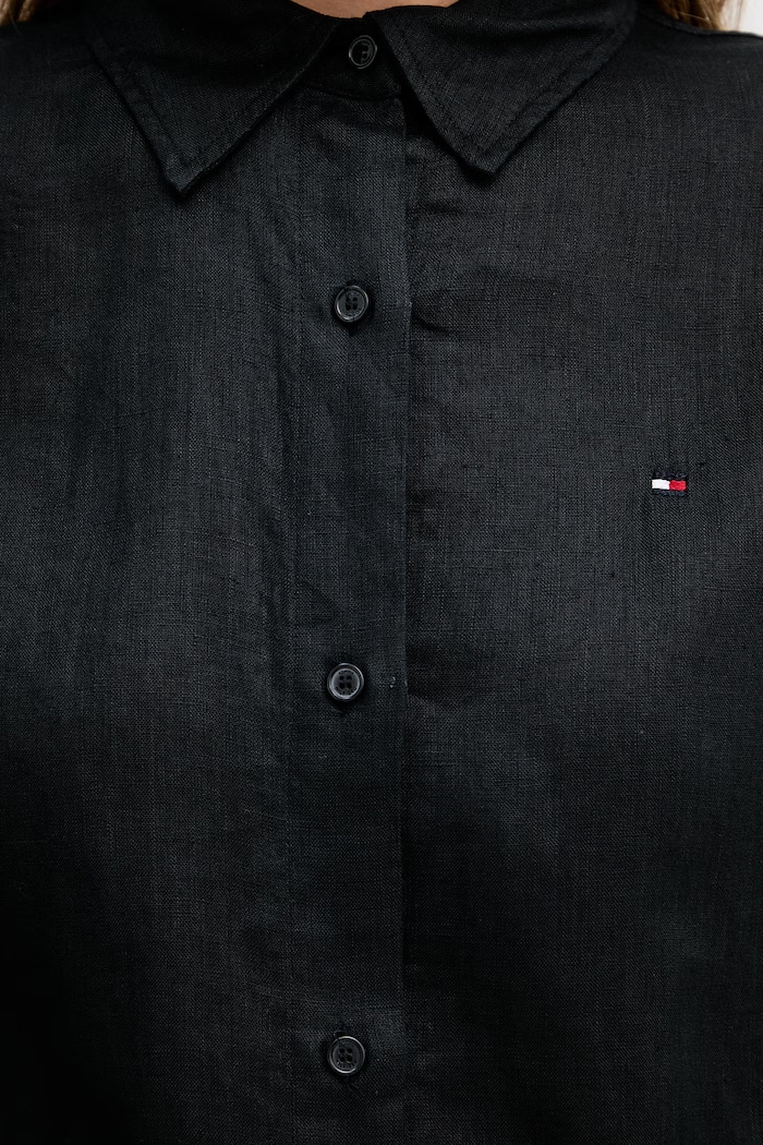 Tommy Hilfiger cămașă de femei din in WW0WW44679 negru