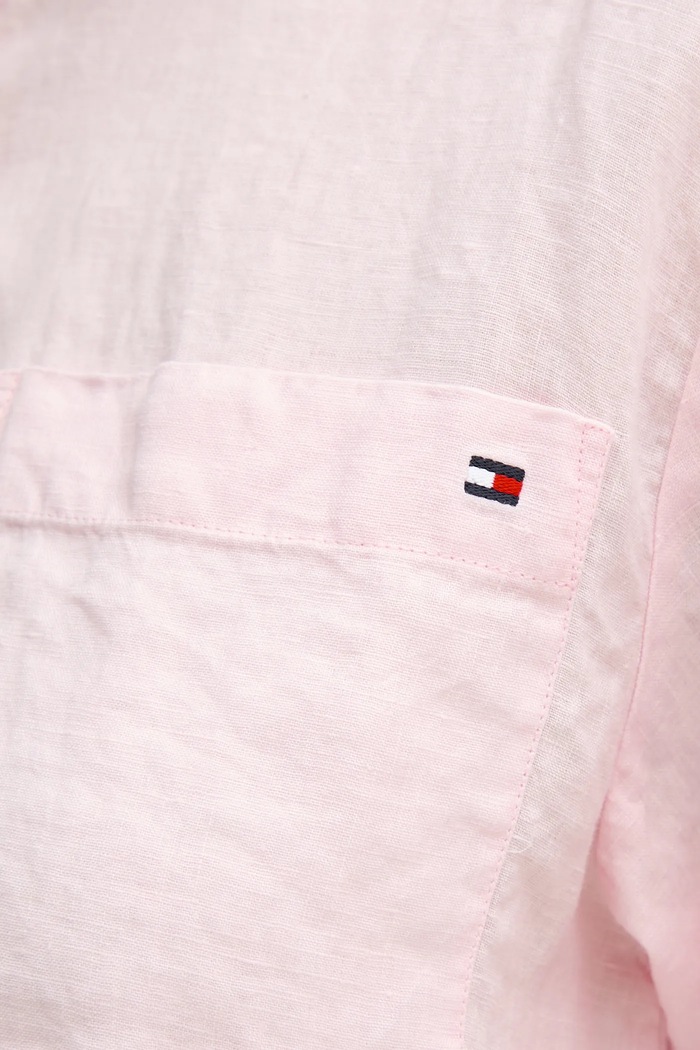 Lanena košulja Tommy Hilfiger WW0WW44720 roza