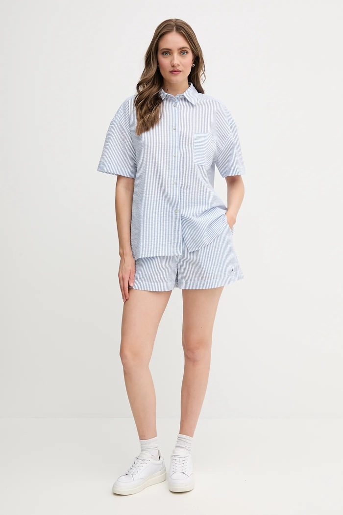 Košulja Tommy Hilfiger UW0UW05866 plava SS25