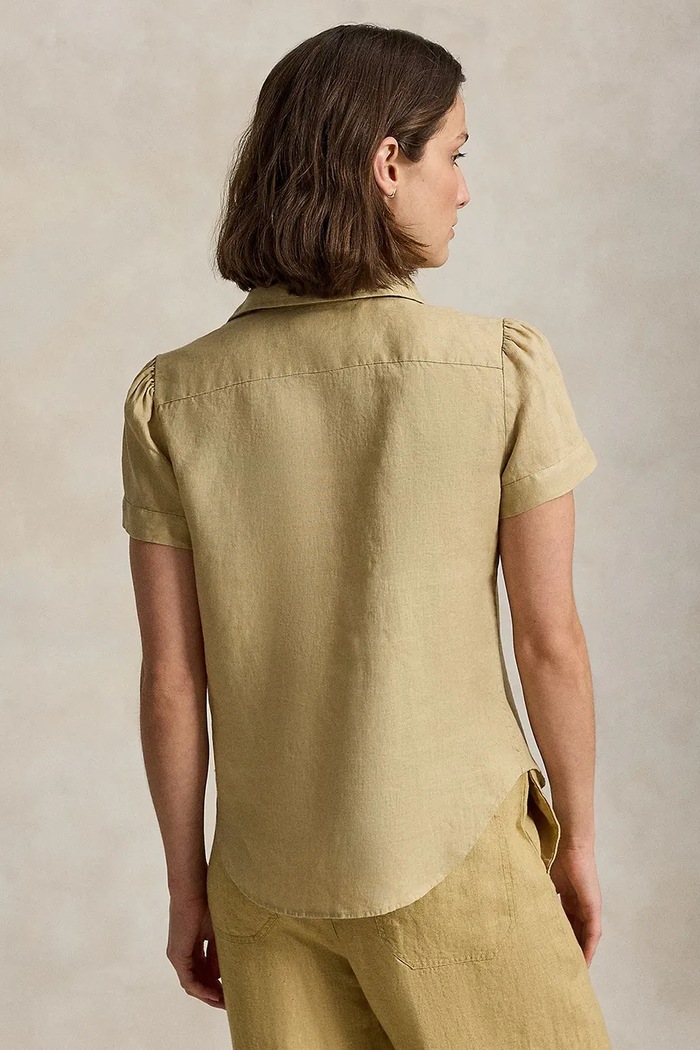 Polo Ralph Lauren рубашка для женщин из льна 211973366 бежевый SS26