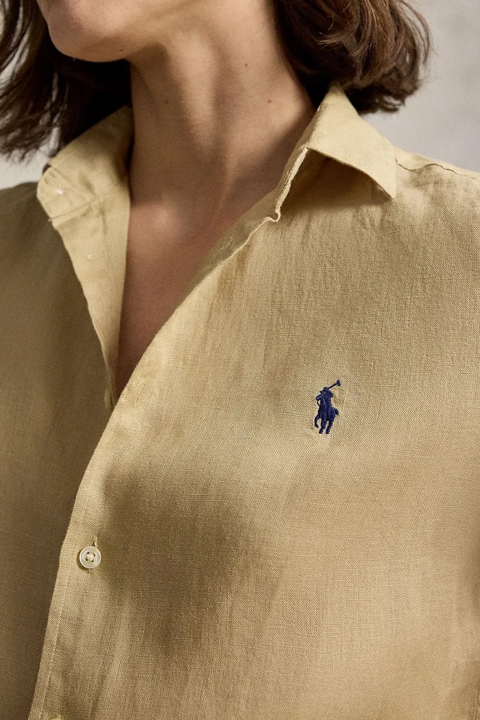 Polo Ralph Lauren рубашка для женщин из льна бежевый 211973366