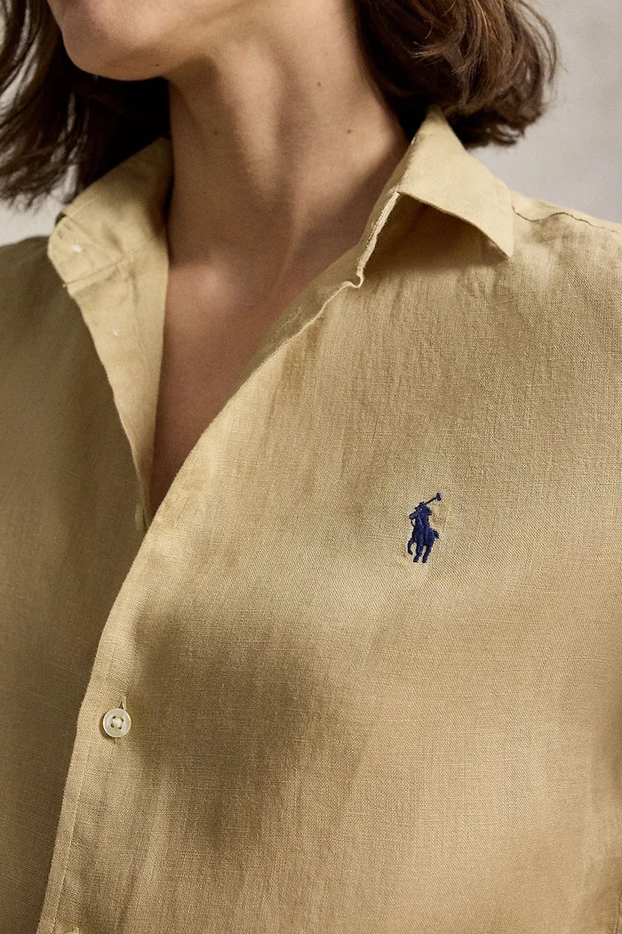 Polo Ralph Lauren рубашка для женщин из льна бежевый 211973366