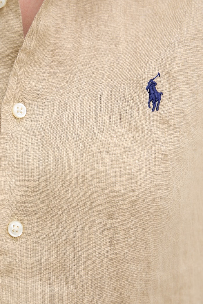 Polo Ralph Lauren cămașă pentru femei, din in 211973366 bej