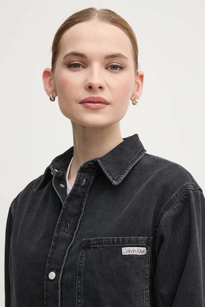 Calvin Klein Jeans koszula jeansowa czarny J20J225517