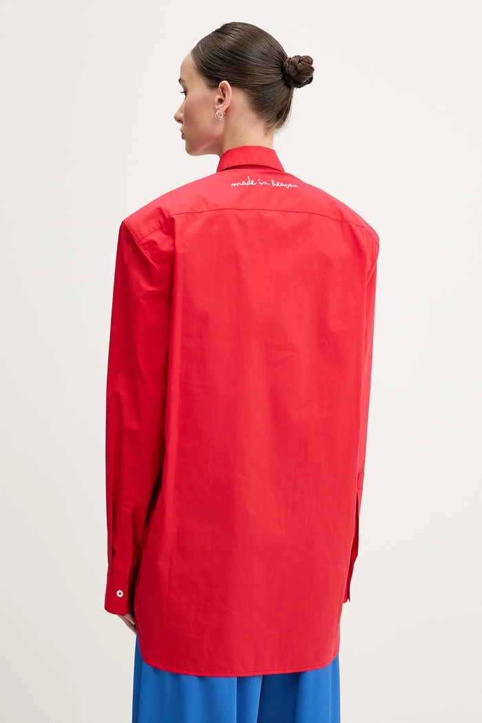 Odzież Fiorucci koszula Red Embroidered Padded Shirt W02SMTLO347CO01RD01 czerwony