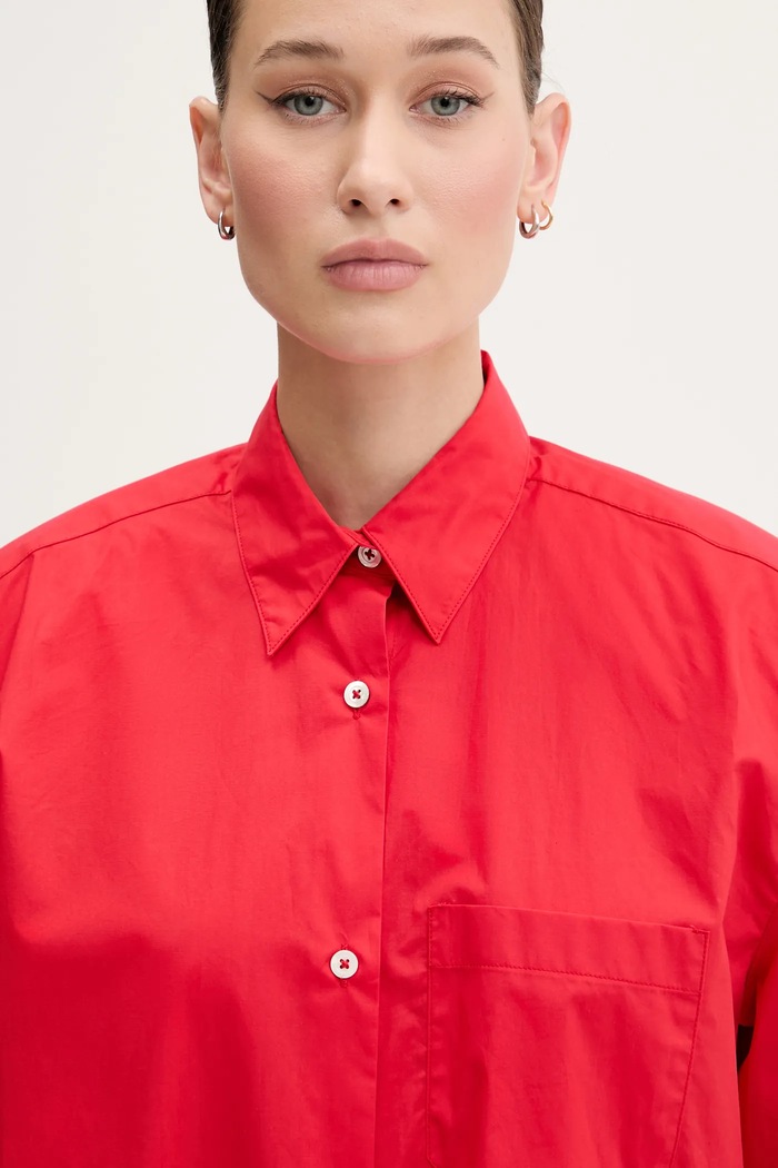 Fiorucci koszula Red Embroidered Padded Shirt czerwony W02SMTLO347CO01RD01