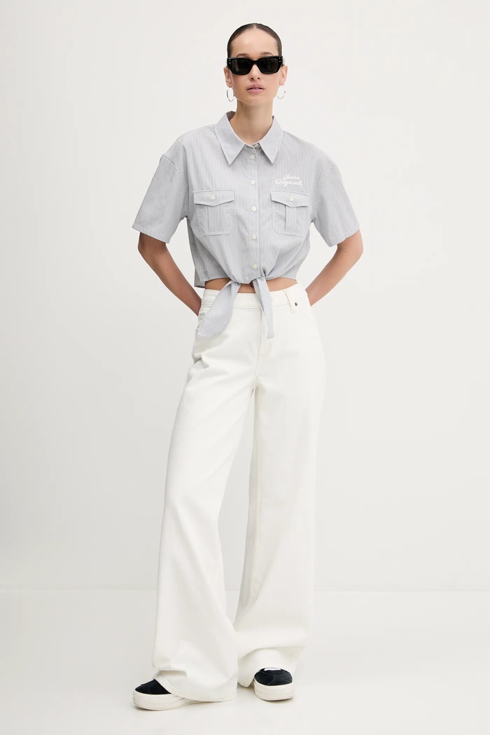 Pamučna košulja Guess Originals W5GH0M.WH7Q1 plava SS25