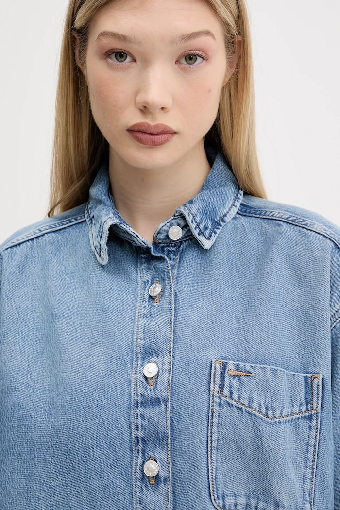 Tommy Jeans cămașă din denim albastru DW0DW20365