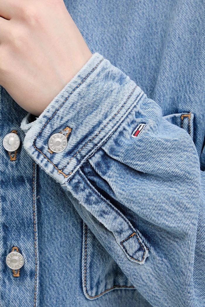 Tommy Jeans cămașă din denim DW0DW20365 albastru