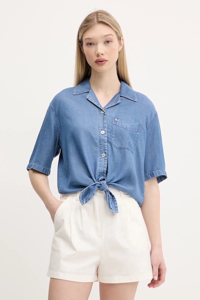 Košeľa Tommy Jeans relaxed modrá DW0DW20603