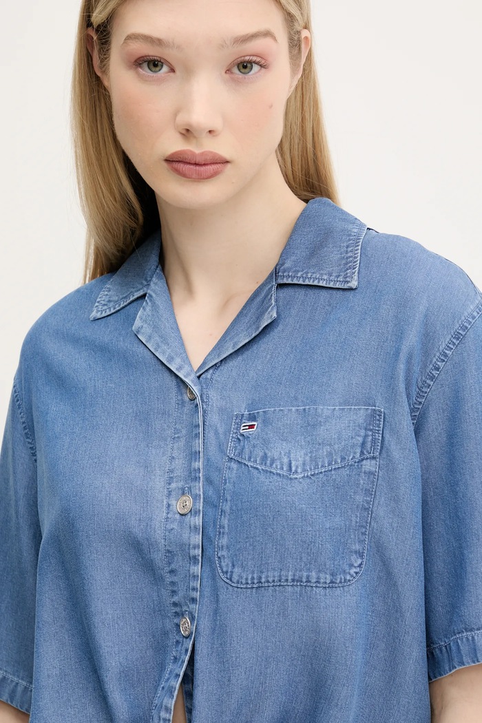 Košeľa Tommy Jeans modrá DW0DW20603