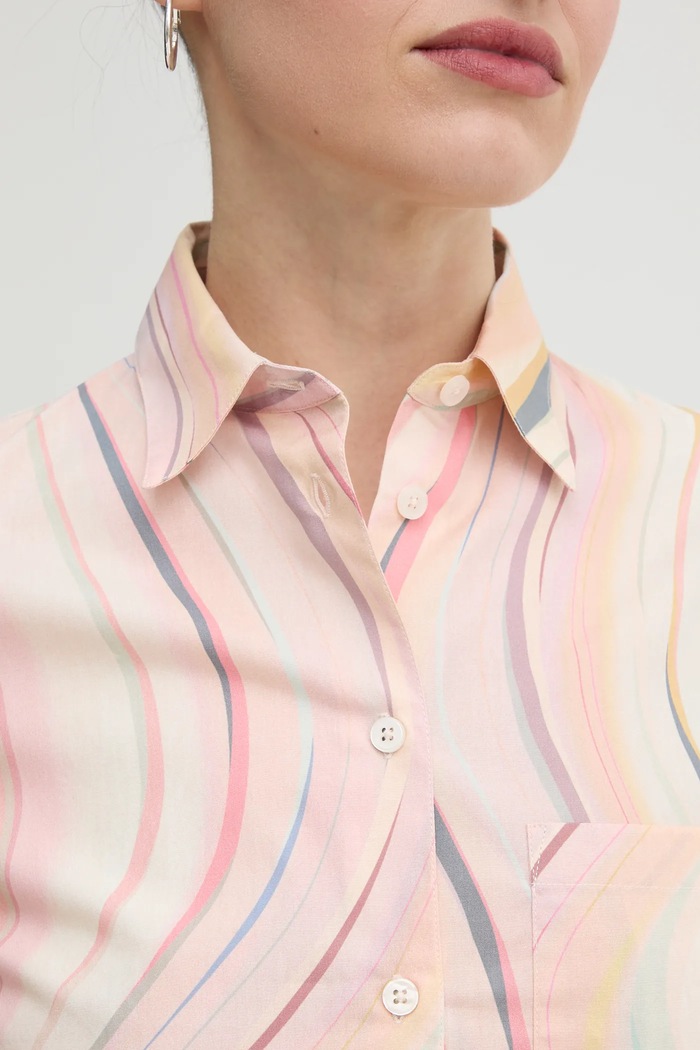 Pamučna košulja PS Paul Smith W2R.331B.P31281 roza