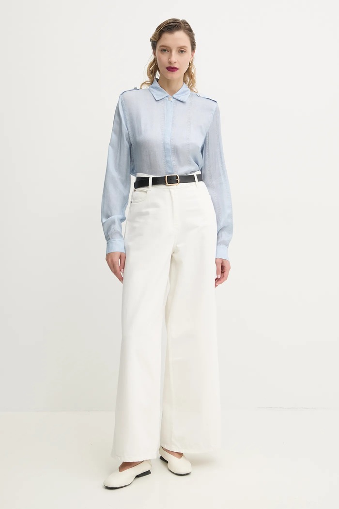 Košeľa Bruuns Bazaar BBW4410 modrá SS25