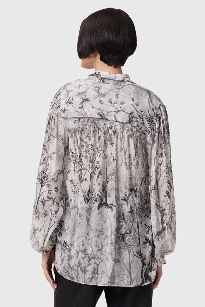 Odzież AllSaints Koszula z domieszką jedwabiu EDDIE W044PC szary