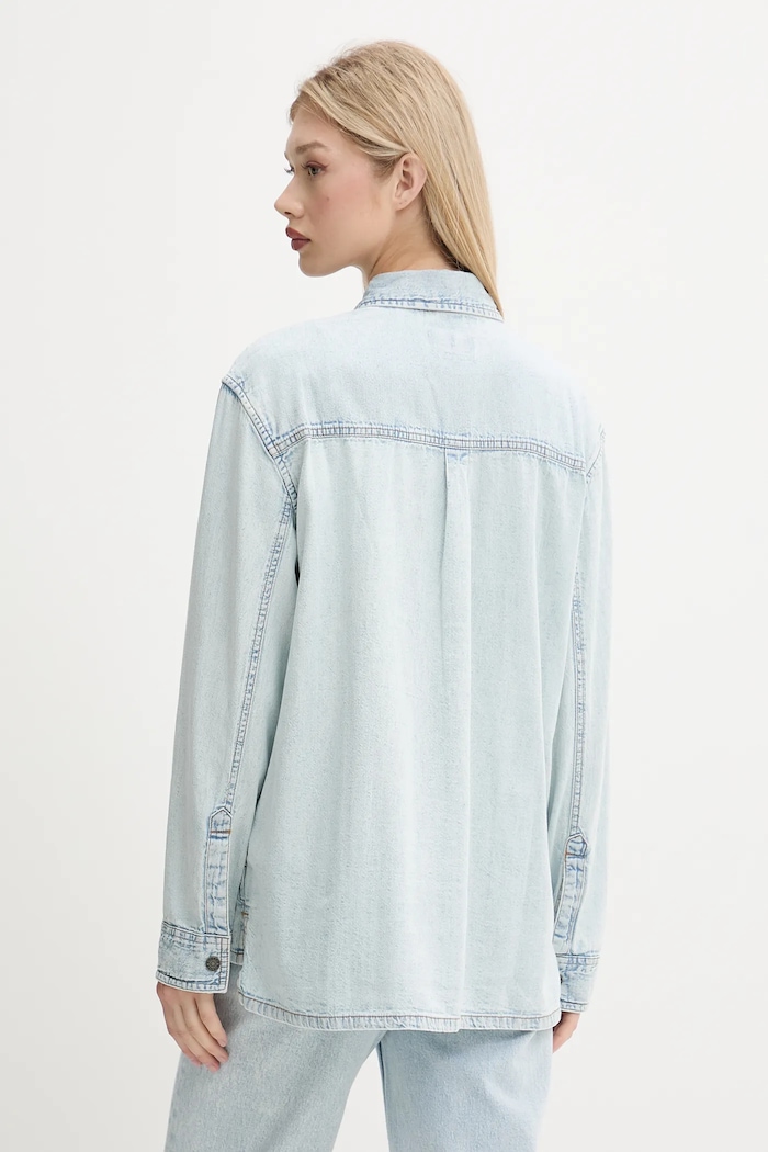 Odzież Guess Jeans koszula jeansowa W5GH0H.D5M83 niebieski