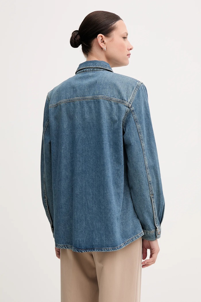 Odzież United Colors of Benetton Koszula jeansowa 5WDMDQ0C5 niebieski