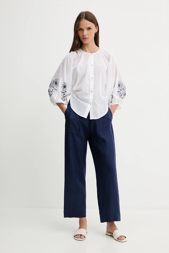 United Colors of Benetton koszula bawełniana 5VZCDQ0BN biały SS25