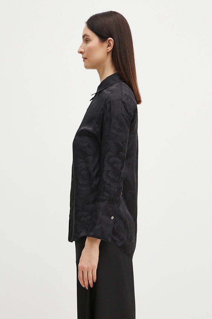 Шелковая рубашка Kenzo FF52CH2549JR.99 чёрный SS25