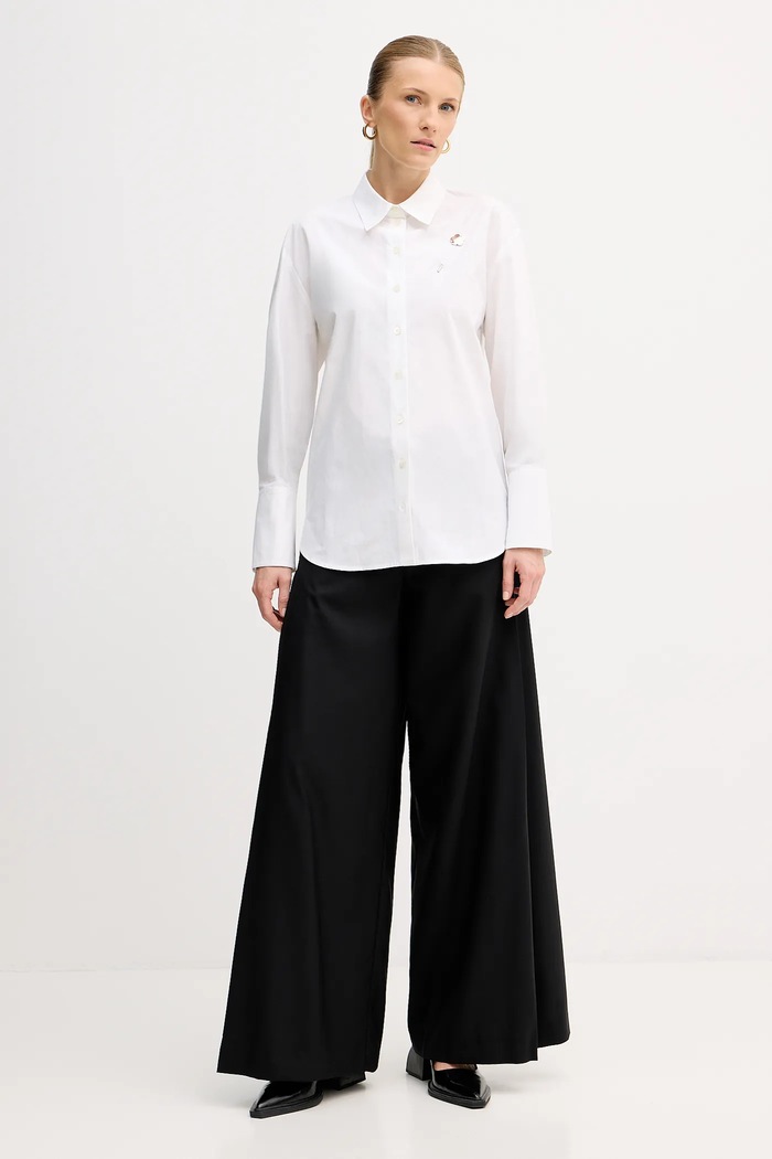 Bavlnená košeľa Kenzo FF52CH2549LB.01 biela SS25