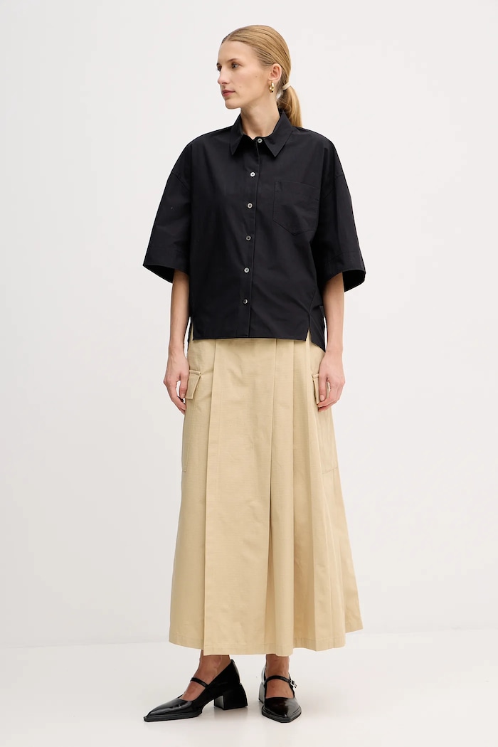 Bavlnená košeľa Kenzo FF52CH2589LB.99 čierna SS25