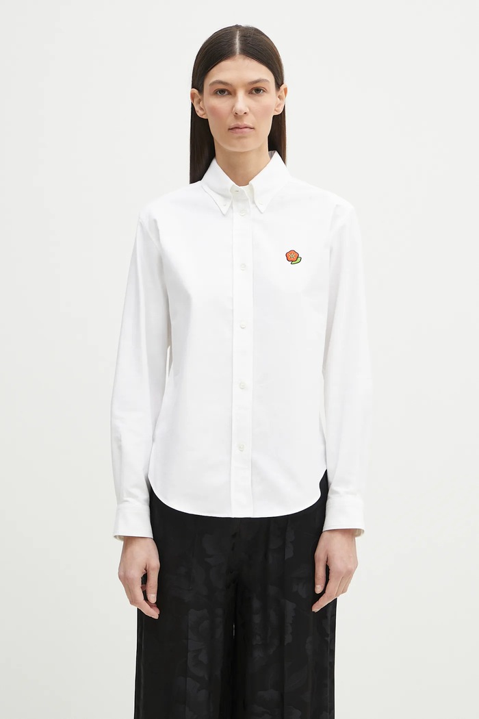 Хлопковая рубашка Kenzo хлопок белый FF52CH2649LO.01